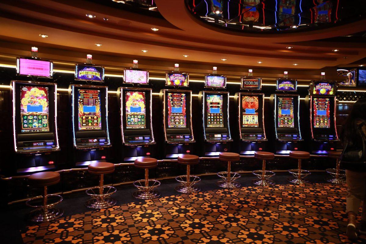 Gaming machines along the west wall
